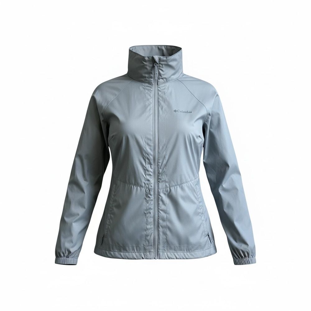 COLUMBIA Women’s Grey Switchback Hooded Windbreaker Jacket - Smal
